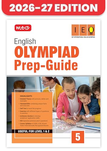 MTG English (IEO) Olympiad Prep Guide Class 5 | Detailed Theory, Exercise with Self Test For Practice | SOF Olympiad Books For Exam 2026-27 (Useful For Level-1 & 2)