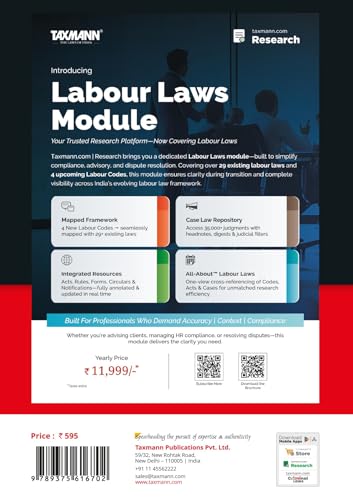 Taxmann's New Labour Codes – Comprehensive | Transition-ready Reference to the New Labour Codes—Featuring an Extensive 100+ Page Comparative Study for Understanding India's New Labour-Law Regime