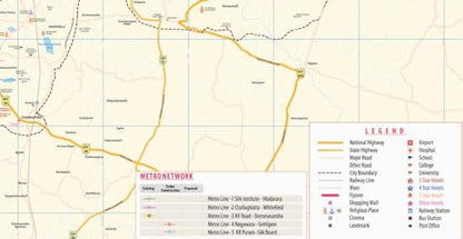 BENGALURU MAP BOOK, Latest and Updated, 70 x 100 cm, Paper Folded with Metro Routes (Travel Series)