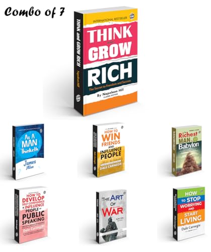 7 Powerful Books for Personal Growth & Financial Success : A Motivational Gift Set - Think & Grow Rich, The Art of War, How to Win Friends & More, Educational learning Book