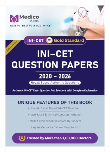 INI CET Solved Question Papers 2020–2026 | Previous Year Papers with Detailed Solutions | PYQ Book for INI-CET, NEET PG & FMGE
