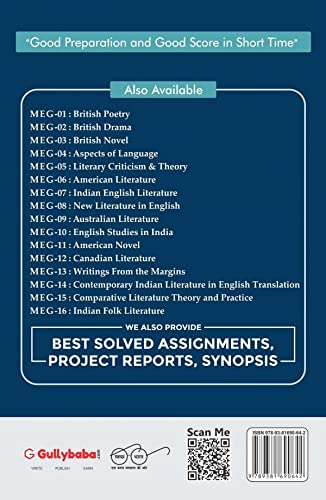IGNOU MA English (Latest Edition 2019) Meg-5 Literary Criticism & Theory In English Medium, Ignou Help Books with Solved Previous Years' Question Papers and Important Exam Notes