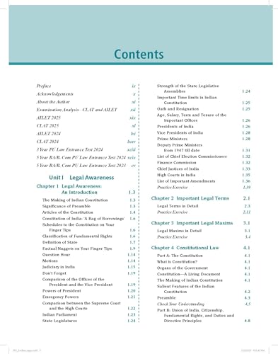 Legal Awareness and Legal Reasoning for CLAT, SLAT, AILET, 12e (Old edition)