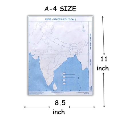 India and World's OutLine Map (100 Nos) : Set of 4 (25 each type Nos)