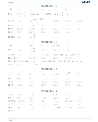 Indian Olympiad Qualifier in Mathematics (IOQM/ PRE-RMO) Book Part 1 & 2 with Solutions for Class 8 to 12 (Set of 3 Books Combo) by ALLEN