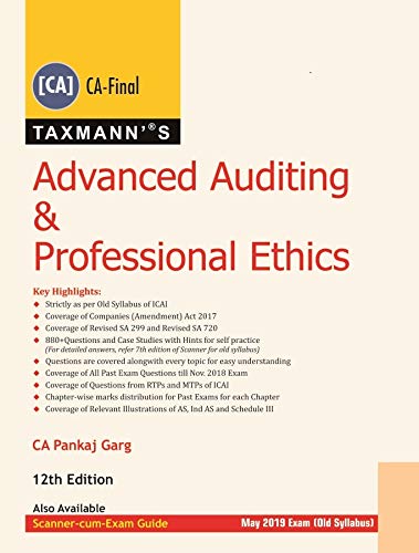 Advanced Auditing & Professional Ethics (CA-Final) (for May 2019 Exam-Old Syllabus), 12/e book cover