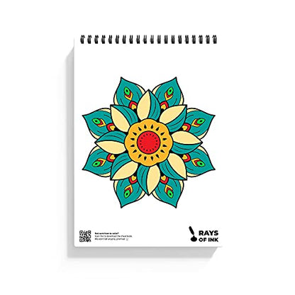 Rays Of Ink Mandala Coloring Book For Young Adults | Enhances Fine Motor Skills & Keeps You Engaged | 120 GSM Thick Paper