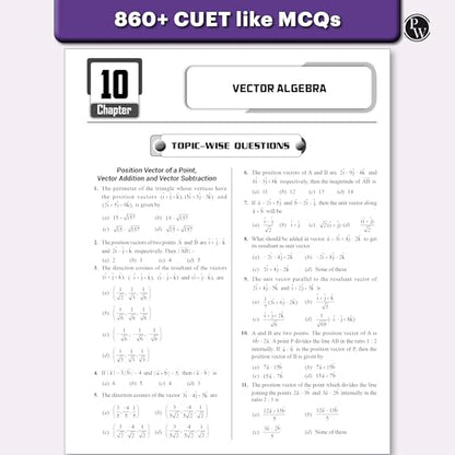PW CUET UG Entrance Exam Books 2026 – Mathematics | Chapterwise & Topicwise MCQs Question Bank | Theory + Exercises | PYQ (2025–2022) | Mock Tests | Based on Latest NTA Pattern