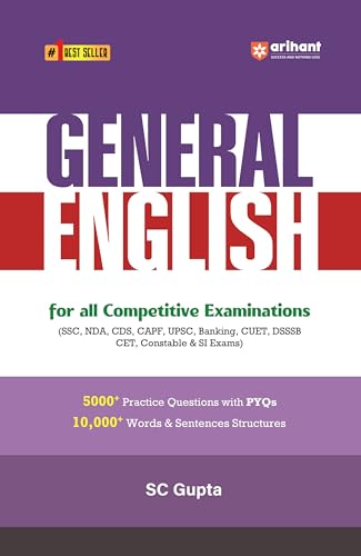 Arihant General English Book 2025 | For SSC, Banking, UPSC, NDA, CDS, CUET & Other Competitive Exams | 5000+ Practice Questions & 10,000+ Words and Sentence Structures | English Medium