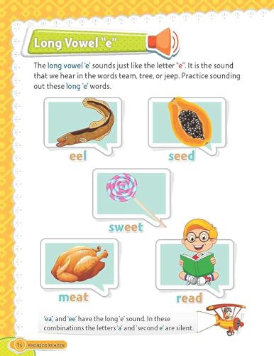 Phonics Reader 5 Books Pack for Children Age 3 -10 Years -Alphabet Sounds, A to Z, Short and Long Vowel Sounds, Word Families Short and Long Vowel Sounds, Blends and Combination Sounds, Tricky Words