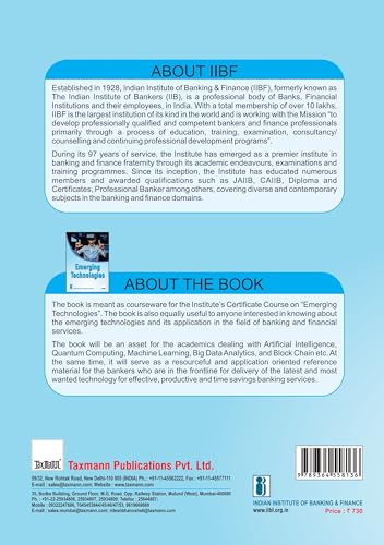 IIBF X Taxmann's Emerging Technologies – In-depth Exploration of How Emerging Technologies—such as Data Analytics | Big Data | Blockchain | Machine Learning | AI—are Transforming Banking