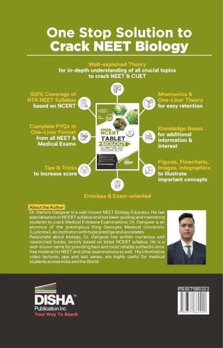 Disha's NCERT Tablet Biology for NEET (UG) 2027 - 5th Edition | Shortcut Concepts, Tips & Tricks for Faster Revision & Learning | One Liner Theory with Mnemonics, PYQs (Previous Year Questions)