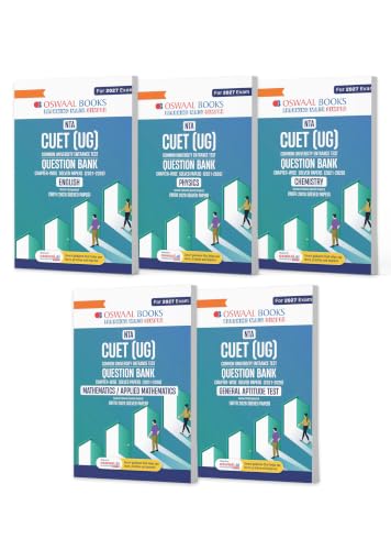 Oswaal NTA CUET (UG) Chapter-wise Solved Papers Question Bank | English, Physics, Chemistry, Math & General Test | Set of 5 Books | With Solved Paper 2026 | For 2027 Exam | With Oswaal AI