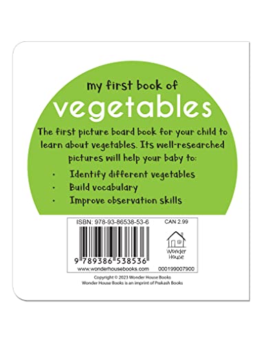 My First Book of Vegetables | First Vegetable Board Book for Babies, Toddlers & Preschoolers | Learn About Healthy Veggies with Bright Pictures | Early Learning Book for Kids Ages 0-3 Years
