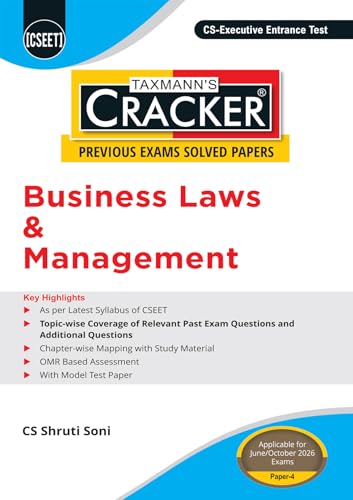 Taxmann's CRACKER Combo for CSEET | June/Oct. 2026 Exams – Papers 1 to 4 | CRACKER Series | BCOM, FOA, E&BE, and BL&M | March/May 2026 Editions | Set of 4 Books
