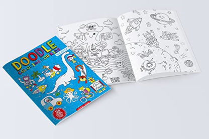 Doodle Coloring For Kids - Blue Edition