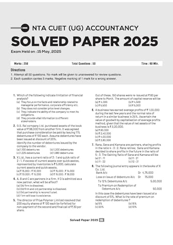 Arihant CUET UG Accountancy Chapterwise Notes & Question Bank 2026 | Based on Latest NTA Pattern | Chapterwise Quick Notes, NCERT Based MCQs, Case & ... + CUET 2025 Solved Paper | English Medium