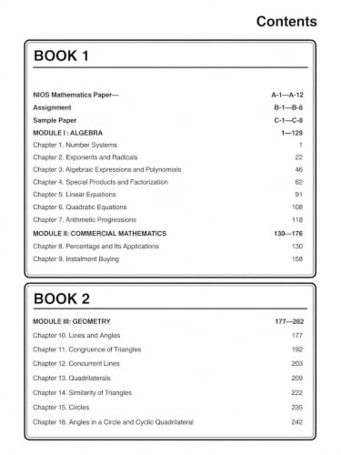 TOP NIOS Maths Class 10 Guide Book (Subject Code 211)