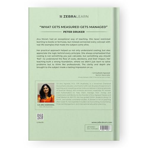 From Cost to Control: A Practical Guide to Effective Cost Management, Pricing Decisions & Profitability for Business Owners, Finance Leaders and Entrepreneurs by Anu Agrawal | ZebraLearn Books