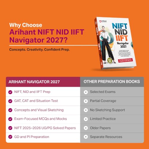 Arihant NIFT/NID/IIFT Entrance Exam 2027 | Complete Study Guide for NIFT,NID & IIFT, GAT, CAT & Situation Test | Concept Theory, Visual Sketching, Mock Tests & Previous Year Papers | Solved Paper 2026