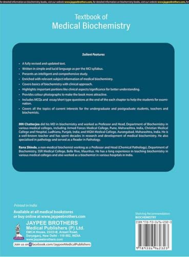 Textbook of Medical Biochemistry, 9/E by Chatterjea for MBBS 1st Year Students | Clinically-Oriented Biochemistry with Colour Photographs, MCQs and Free diginerve App Access