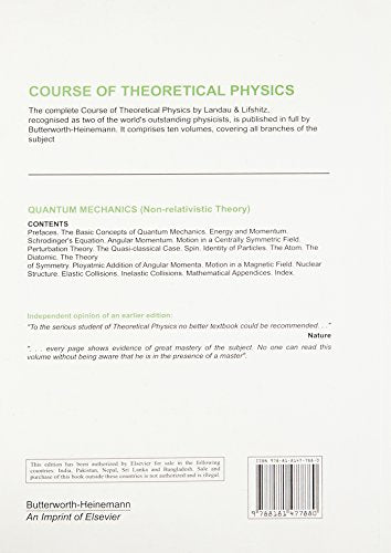 Quantum Mechanics - Nonrelitavistic Theory: Course Of Theoretical Physics - Vol. 3