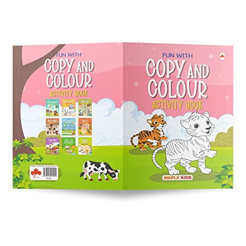 Brain Booster Activity Book Set (Set of 10 books) (Colourful Pages) - 3 Years to 5 Years Old - Learn and Practice ABC Capital and Small Letters, Mazes, Spot the Difference, Pencil Control, Dot to Dot, Mathematics - Fun Early Learning