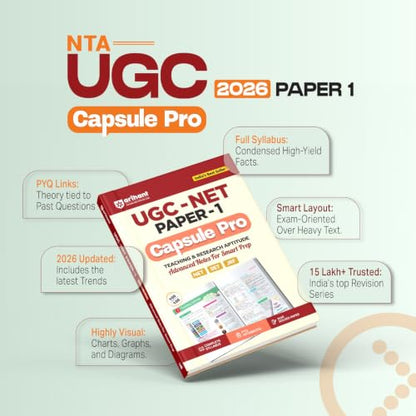 Arihant UGC NET/JRF/SET Paper 1 Capsule Pro | Teaching & Research Aptitude | Complete Syllabus, PYQs & 2026 Solved Paper | Advanced Notes for Smart Prep | English Medium