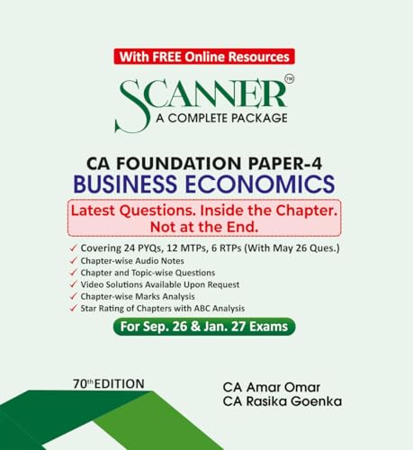 Scanner CA Foundation | Paper-4: Business Economics | For Sept.26 & Jan.27 Exams | Solved Papers with PYQs (Included May 26 Questions) | Shuchita Prakashan: 1 (Scanner Series)