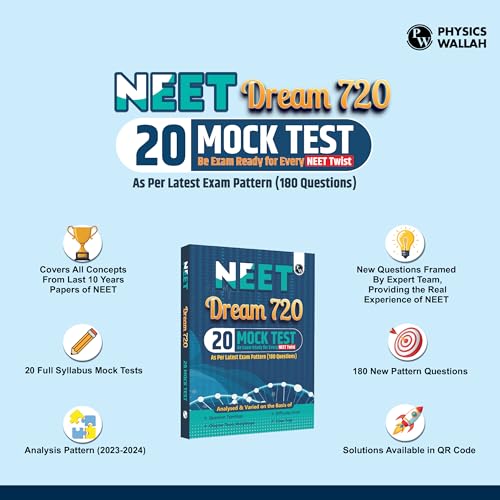 PW 20 NEET Dream 720 Mock Tests For 2025-2026 Exams As Per New Exam Pattern (180 Questions) | Full Syllabus Tests to All NEET Twist of Physics, Chemistry and Biology [Paperback] PW
