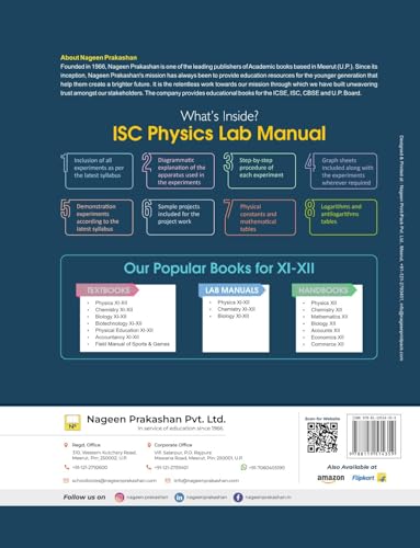 Nootan ISC Board Physics Lab Manual for Class 11th (XI) Academic Year 2026-27 | As Per NEP & Latest Exam Lab Book - Nageen Prakashan [Paperback] [Jan 01, 2020] S.C YADAV