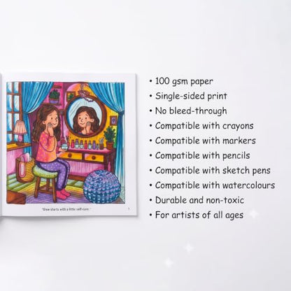 Living My Best Life – A Cozy Coloring Book for Adults & Teens ,Relaxing Cozy Girl Moments, Positive Illustrations & Stress-Free Coloring (Cozy Series)