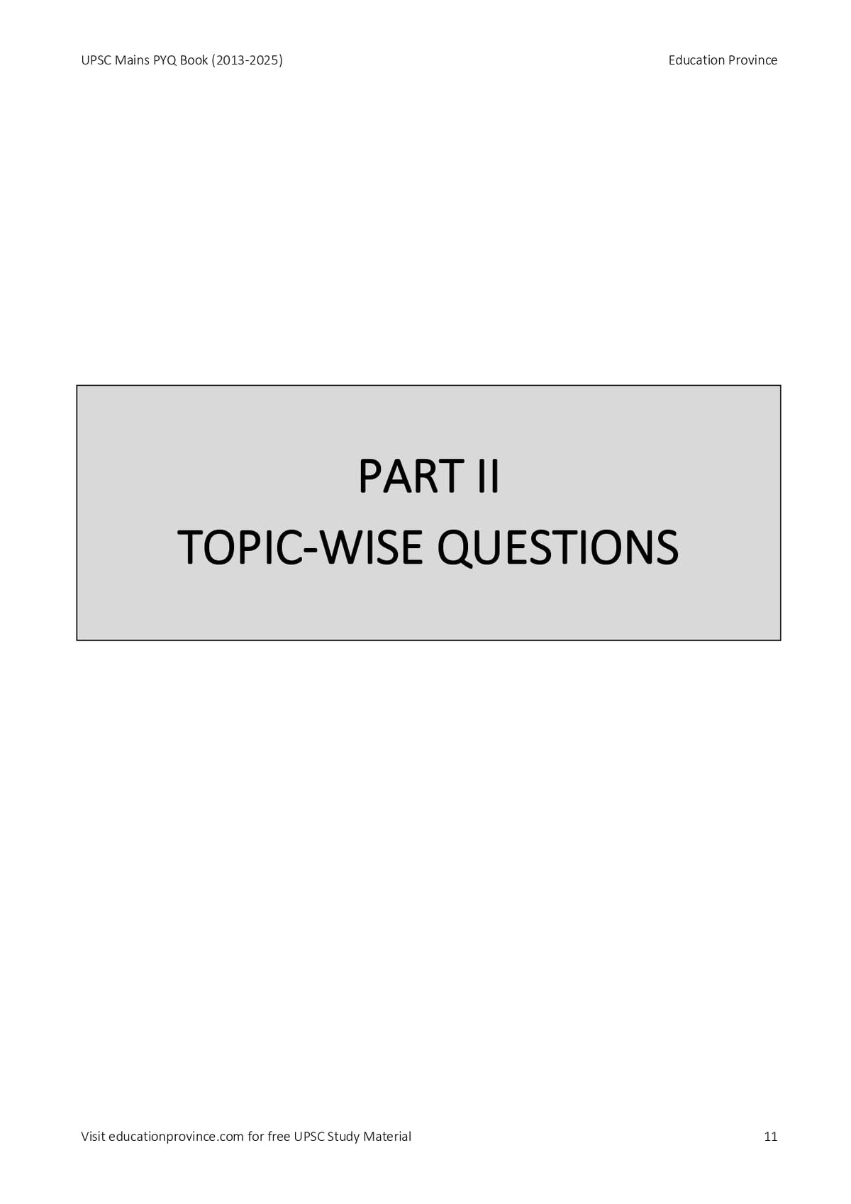 UPSC Mains PYQ: Topic wise Questions and Year wise Papers (Essay + GS 1-4)