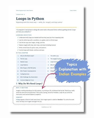 Python Programming for Indian Students: Learn Python Step by Step with Real Indian Examples, Hands-On Practice, Mini Projects & Placement Preparation
