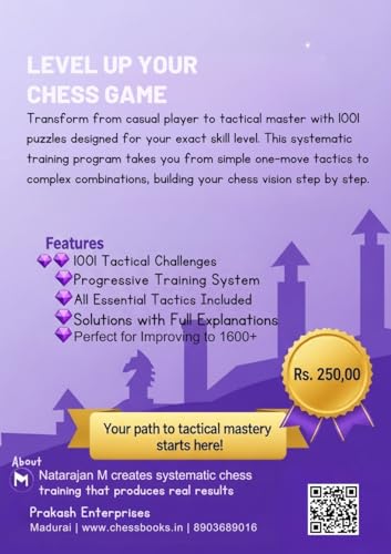1001 Tactics for Beginners - Complete Tactical Training for Improving Chess Players | A4 Size Chess Puzzle Book