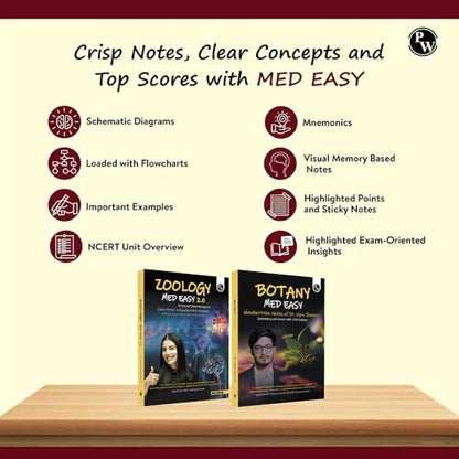 PW Med Easy Zoology 2.0 and Botany Handwritten Notes Combo Set of 2 Books For NEET and Board Exams 2025-26 | Flowcharts, Mnemonics, Diagrams | NCERT Unit Overview