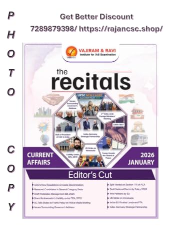 Vajiram & Ravi 'The Recitals' 6 Months Combo (Jan to June 2026) | Monthly Current Affairs with Editor's Cut for UPSC Civil Services Exam [Photocopy Material]