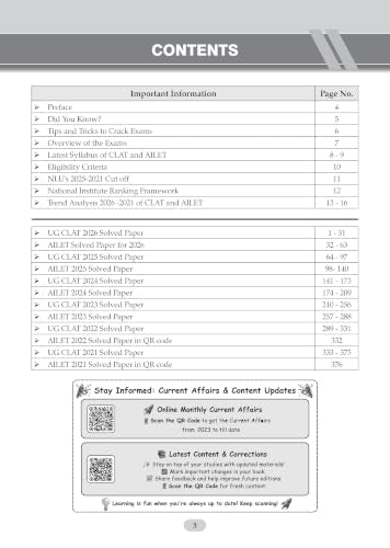Oswaal CLAT (UG) & AILET | Year-wise | 10 Previous Solved Papers | (2021-2026) | For 2027 Admission Test