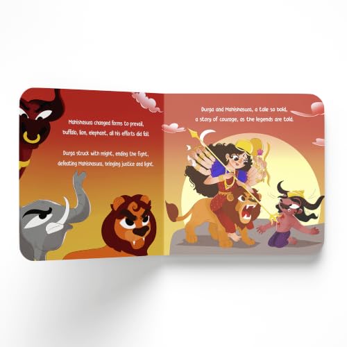 Goddess Durga and Mahishasura: Tales of Hindu Gods and Goddesses: An Illustrated Board Book for Kids | Story Book on Durga | Ages 5+ [Select Learning]