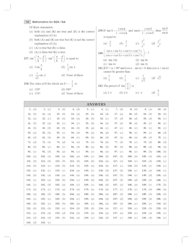 Mathematics for NDA / NA ( National Defence Academy and Naval Academy Entrance Examination ) By RS Aggarwal - Includes Solved Paper NDA / NA - / 2025 - New Revised Edition