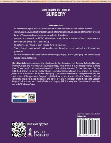 S Das Concise Textbook of Surgery, 12/E for MBBS Final Year Students | 1500+ MCQs with Answers, New Chapters on Oncology, Trauma and Anesthesia | NEET PG, INI-CET, FMGE Exam Prep: 1