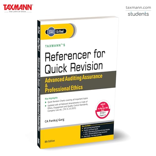 Taxmann's Referencer for Quick Revision | Advanced Auditing Assurance & Professional Ethics (Paper 3 | Audit) – 135+ Charts for Syllabus Recall in 15 Hours for CA-Final | Jan./May/Sept. 2026 Exams