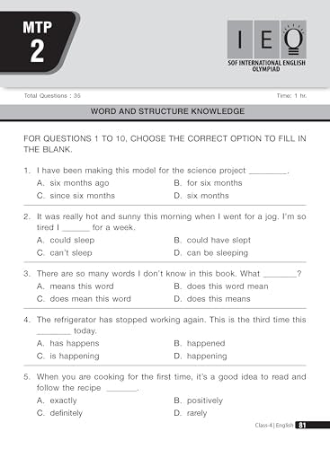 MTG English (IEO) Olympiad Prep Guide Class 4 | Detailed Theory, Exercise with Self Test For Practice | SOF Olympiad Books For Exam 2026-27 (Useful For Level-1 & 2)