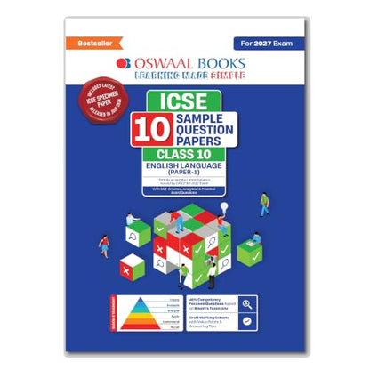 Oswaal ICSE | 10 Sample Question Papers | Class 10 | English Paper-1 (Language) (For 2027 Exam) | Includes–Board Paper 2026 & Specimen 2027 | With On Tips Notes, Mind Maps & Oswaal AI