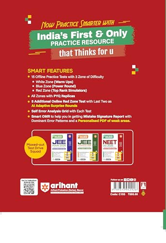 Arihant NEET (UG) 2026-2027 Test Drive 20 Tests, 16 Booklets & 3600 Questions | Physics, Chemistry & Biology | AI-Adaptive Practice with Error Analysis, Smart OMR, Real-Time PYQs & Revision PDF