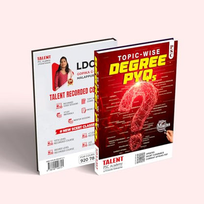 Talent Academy Kerala PSC Degree Level Topic Wise PYQ 2026 Book New SCERT & NCERT Syllabus Integration