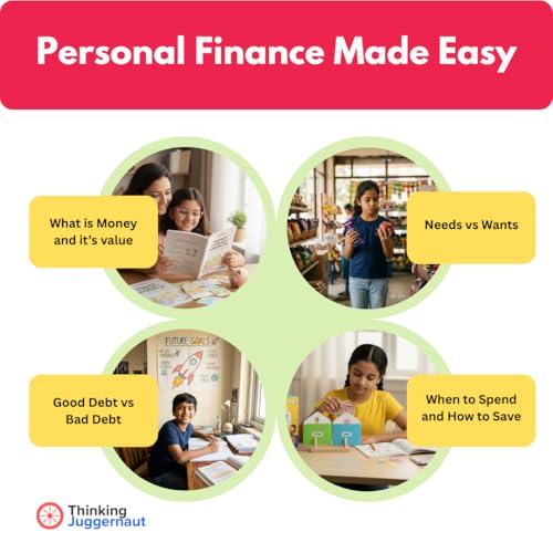 Personal Finance Handbook for Kids Ages 7–10 | Financial Literacy for Kids with 20+ Activities, Worksheets, Flashcards & Save-Spend Envelopes | Best ... Books for Kids | Designed by IIT & NIT Alumni