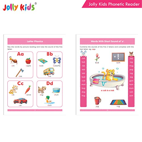 Jolly Kids Phonetic Readers from Sound to Words Book for Kids Ages 3-7 Years| Vowel & Consonants Sound | Sight Words | Learning the Letter Sound | ... Child's First Steps in Reading with Phonics