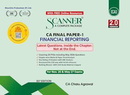 Scanner CA Final | Paper-1: Financial Reporting |For Nov.26, May. 27 Exams | Solved Papers with PYQ | Shuchita Prakashan (Scanner Series)
