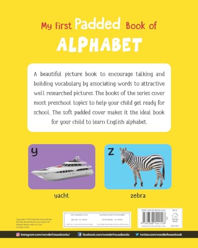 My First Padded Book of Alphabet: Early Learning Board Book for Kids | Learn ABC with Bright and Colorful Pictures | Durable Padded Board Book for Babies, Toddlers & Preschoolers | Ages 0–5 Years